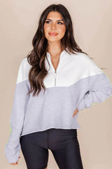Jump Right In Lime Color Block Quarter Zip Pullover