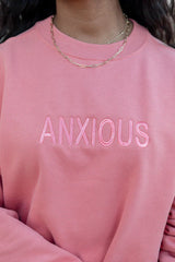 Anxious Embroidered Brick Oversized Sweatshirt