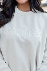 Unbothered Embroidered Ivory Oversized Sweatshirt