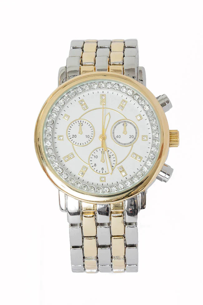 Be Hopeful Silver And Gold Two Tone Circle Face Watch