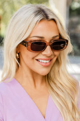 Total Vibe Brown Rectangle Sunglasses