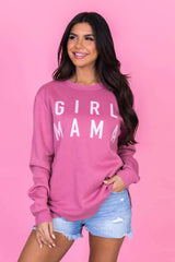 Girl Mama Super Soft Fleece Mauve Graphic Sweatshirt FINAL