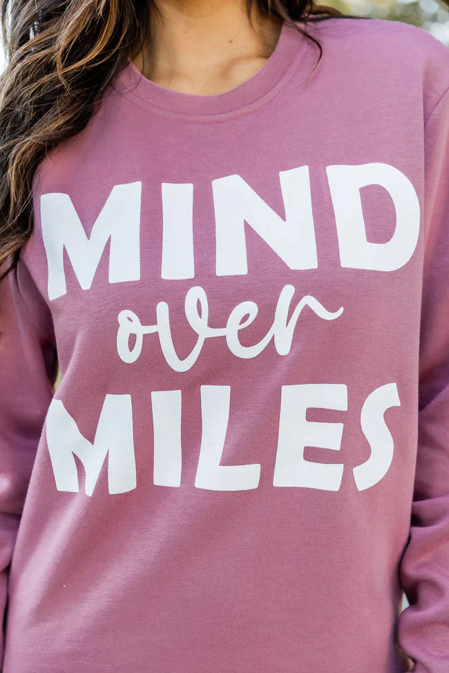 Mind Over Miles Deep Mauve Graphic Sweatshirt FINAL SALE