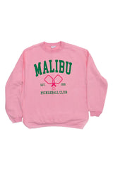 Malibu Pickleball Light Pink Oversized Graphic Sweatshirt